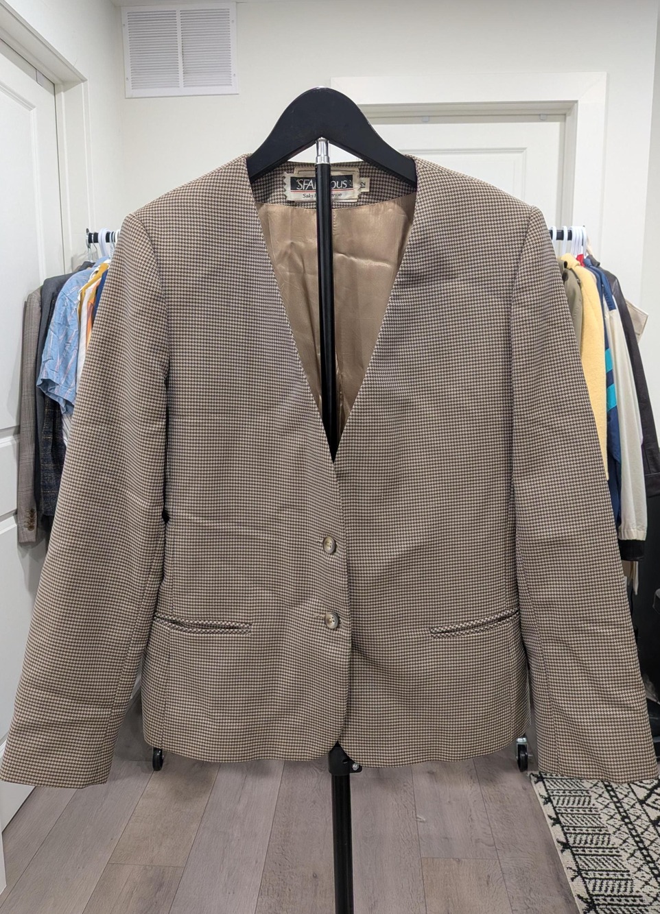 Vintage Saks Fifth Avenue Jones New York Houndstooth Blazer Women's 12